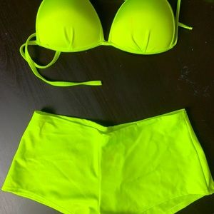NEON GREEN SHORT SET